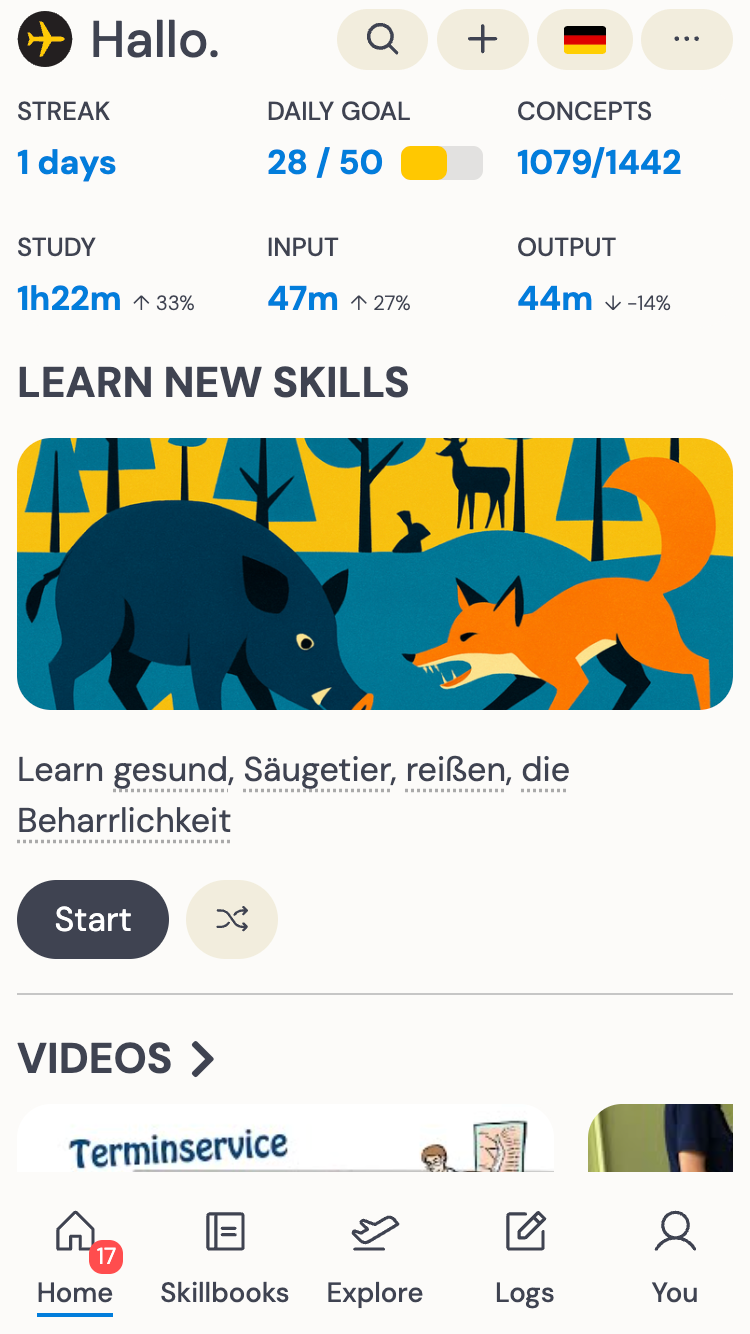 A personalized Skillbook in Jetway